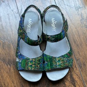 Alegria Joy-360 Leather Multi-Color Sandals NEW
